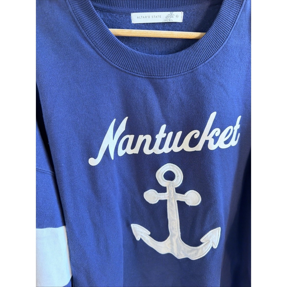 Altered State Nantucket Navy And White Sweatshirt Large